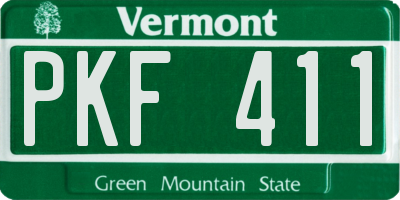 VT license plate PKF411