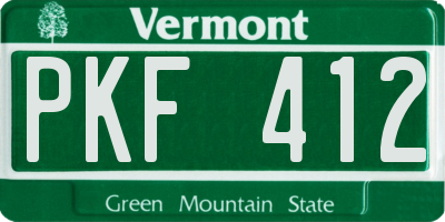 VT license plate PKF412