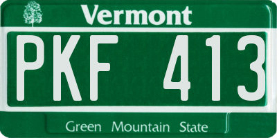 VT license plate PKF413