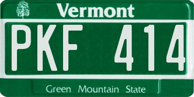 VT license plate PKF414