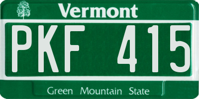 VT license plate PKF415