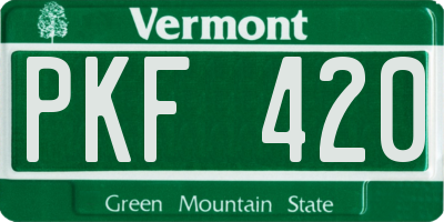 VT license plate PKF420