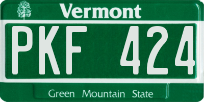 VT license plate PKF424