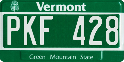 VT license plate PKF428
