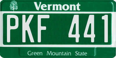 VT license plate PKF441