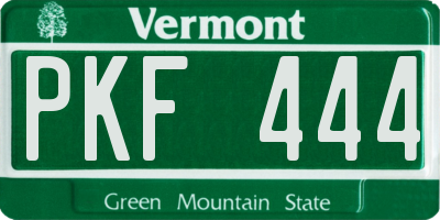 VT license plate PKF444