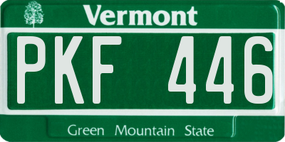 VT license plate PKF446