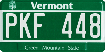 VT license plate PKF448