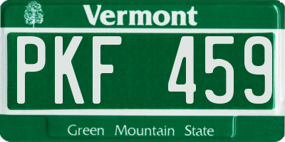 VT license plate PKF459