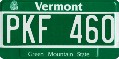 VT license plate PKF460