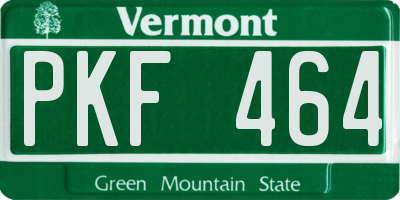 VT license plate PKF464