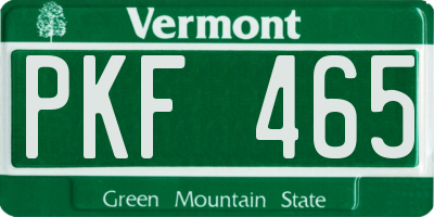 VT license plate PKF465