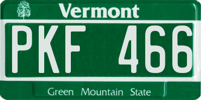 VT license plate PKF466