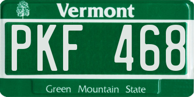 VT license plate PKF468