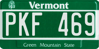 VT license plate PKF469