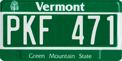 VT license plate PKF471