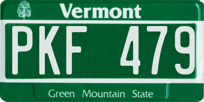 VT license plate PKF479