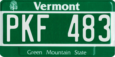 VT license plate PKF483