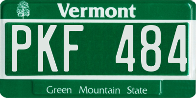VT license plate PKF484