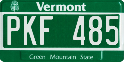 VT license plate PKF485