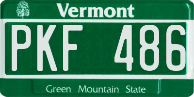 VT license plate PKF486