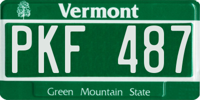 VT license plate PKF487