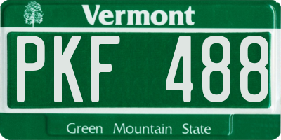 VT license plate PKF488