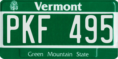 VT license plate PKF495
