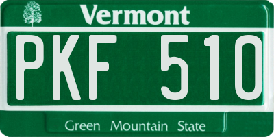 VT license plate PKF510