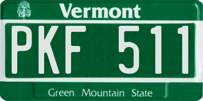 VT license plate PKF511