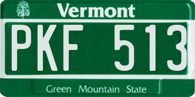 VT license plate PKF513