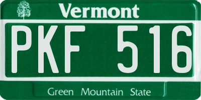 VT license plate PKF516