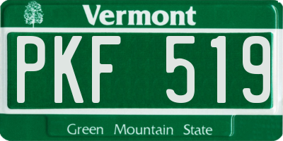 VT license plate PKF519