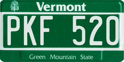VT license plate PKF520