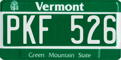 VT license plate PKF526