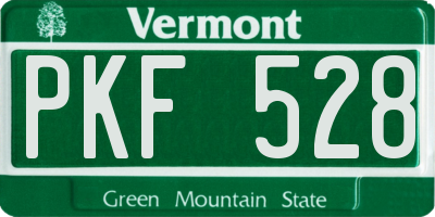 VT license plate PKF528