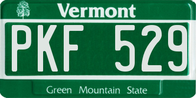 VT license plate PKF529