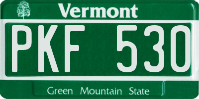 VT license plate PKF530