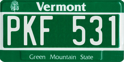 VT license plate PKF531