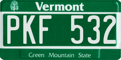 VT license plate PKF532
