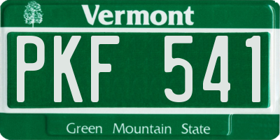 VT license plate PKF541
