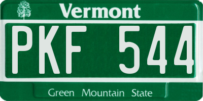 VT license plate PKF544