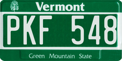 VT license plate PKF548