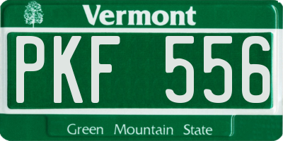 VT license plate PKF556