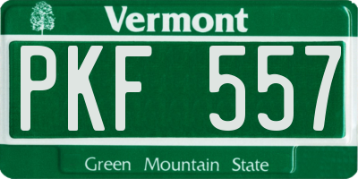VT license plate PKF557