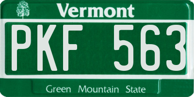VT license plate PKF563