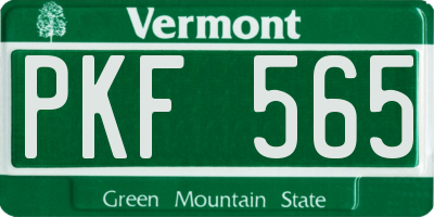 VT license plate PKF565