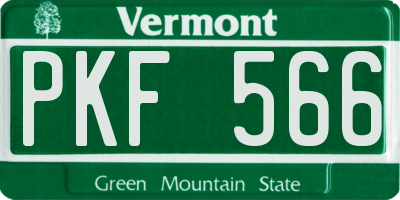 VT license plate PKF566