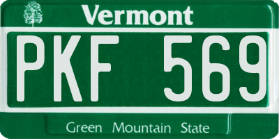 VT license plate PKF569