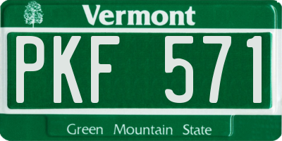 VT license plate PKF571